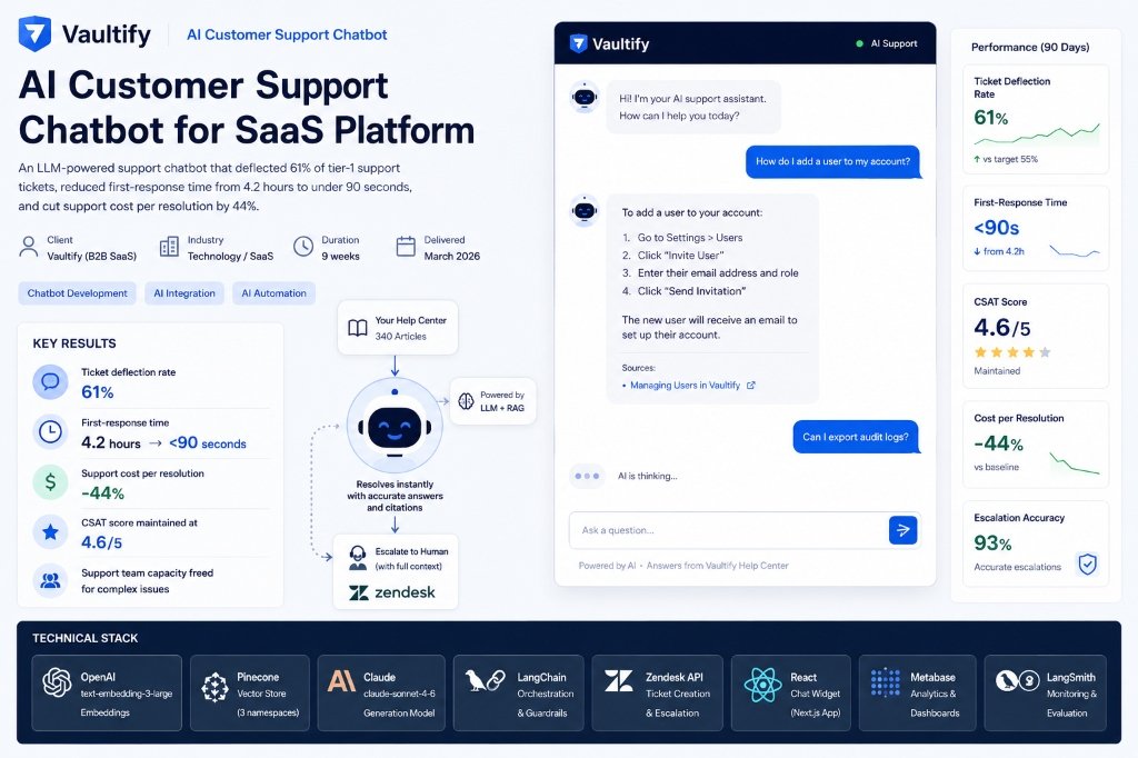 AI Customer Support Chatbot for SaaS Platform