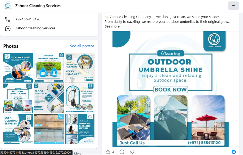 Zahoor Cleaning Services Facebook Page